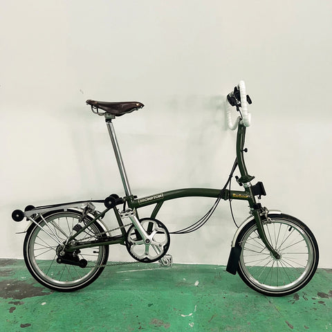 Brompton P6R Limted Edition Barbour 1 . Olive Green